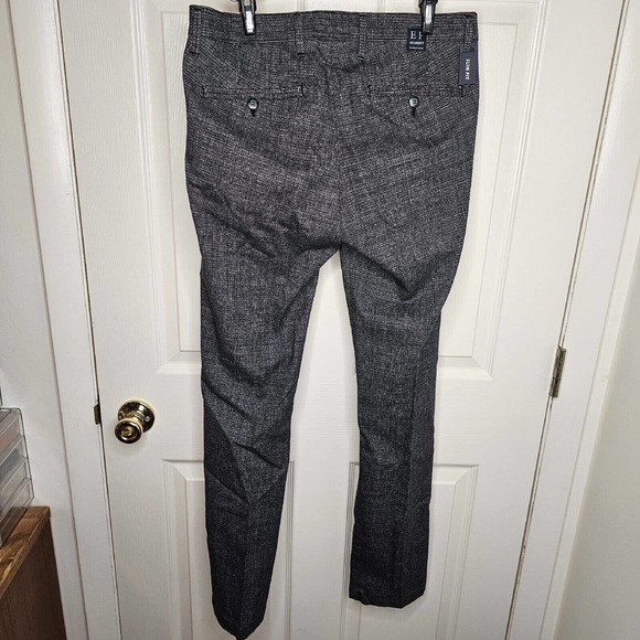 Eredi Pisano Academy Dress Pants Size 46EU 30US Slim Fit Black White Heather New - Picture 4 of 7